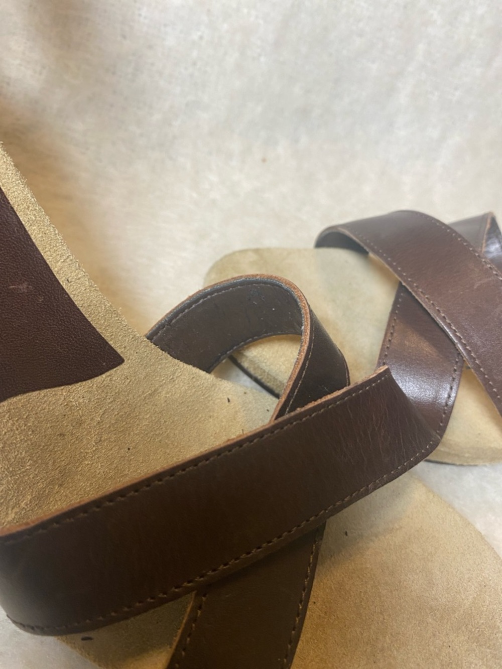 Michael Kors Brown Leather Crisscross Ankle-Strap Sandals - Picture 8 of 12